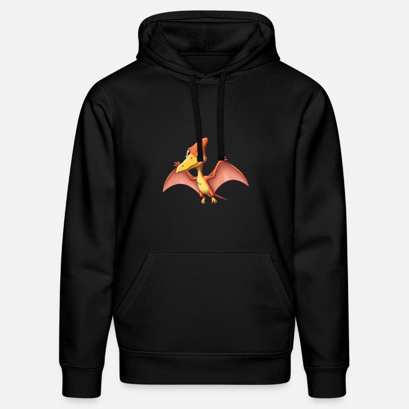 Dino Dessin Animé Ptérodactyle - Sweat à capuche bio DRUMMER Stanley/Stella Unisexe - noir