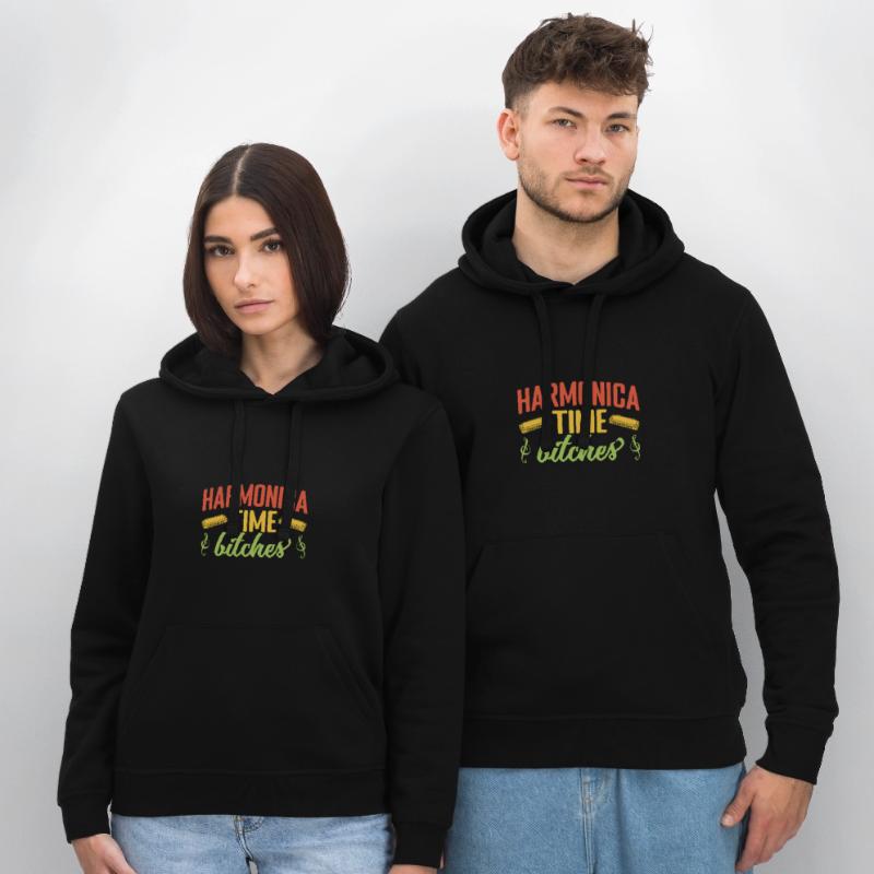 Funny Harmonica Player Time Bitches Harmonica Stanley/Stella Unisex Bio-Hoodie DRUMMER 