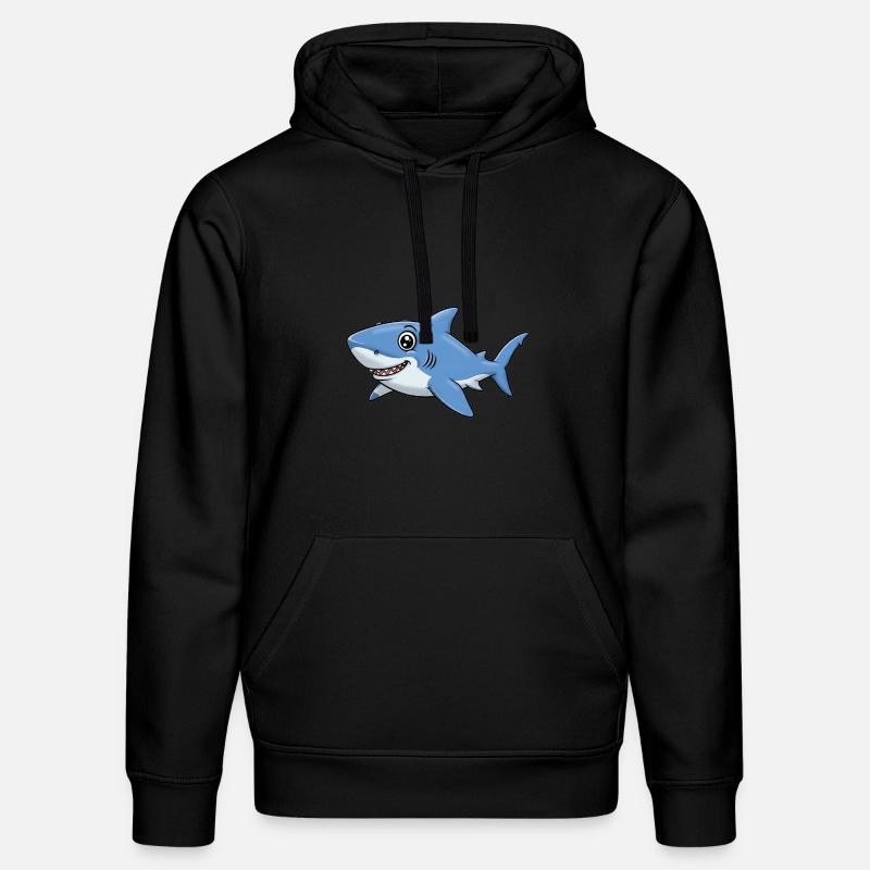 Dessin animé animalier requin - Sweat à capuche bio DRUMMER Stanley/Stella Unisexe - noir