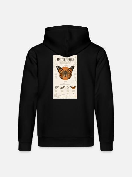 Butterfly Art Poster Nature Cycle - Stanley/Stella DRUMMER Unisex Organic Hoodie - black