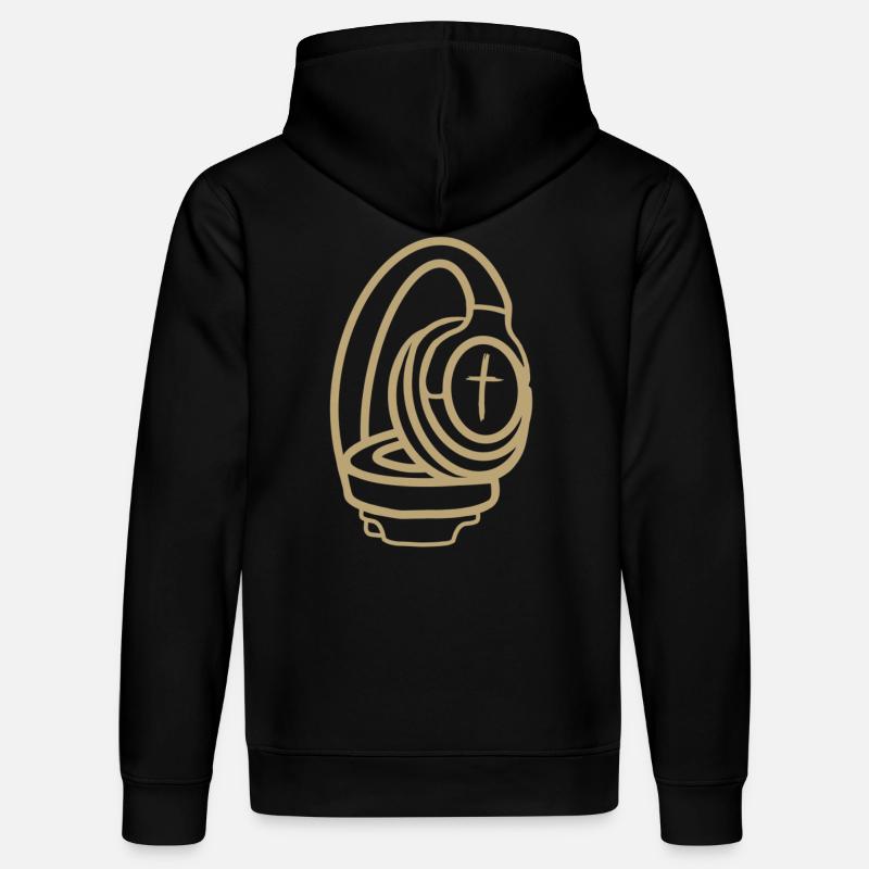 Casque avec croix - Sweat à capuche bio DRUMMER Stanley/Stella Unisexe - noir