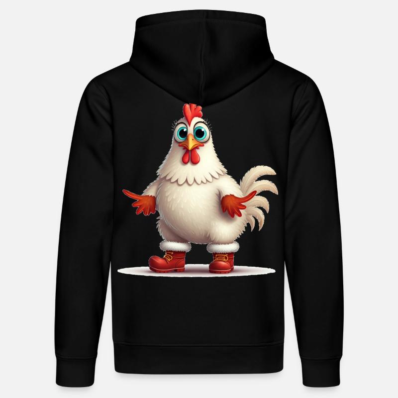 Poule fougueuse avec bottes - Sweat à capuche bio DRUMMER Stanley/Stella Unisexe - noir