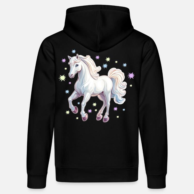 Pferd mit Sternen - Stanley/Stella Unisex Bio-Hoodie DRUMMER  - Schwarz