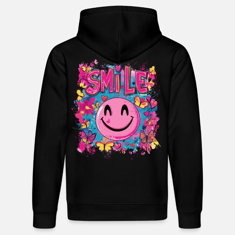 Sourire toute la journée - coeur papillon - Sweat à capuche bio DRUMMER Stanley/Stella Unisexe - noir