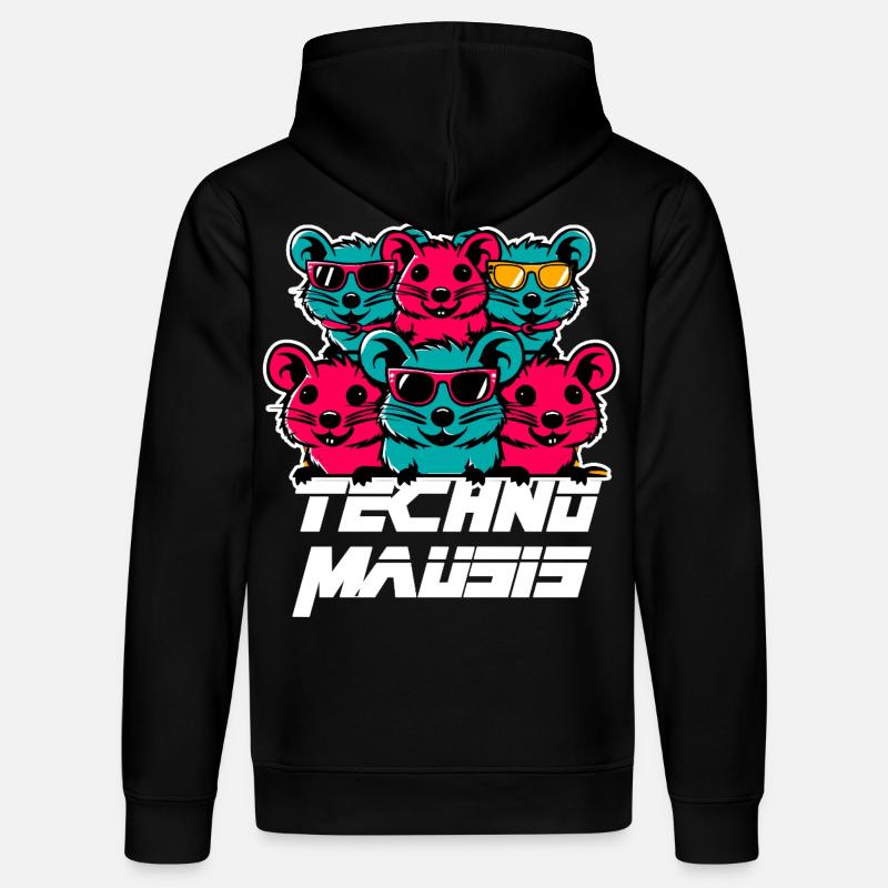 Techno Mausis - Stanley/Stella Unisex Bio-Hoodie DRUMMER  - Schwarz