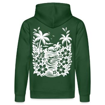 Beach weiss - Stanley/Stella Unisex Bio-Hoodie DRUMMER  - Flaschengrün - Hinten - Liana (172cm)
