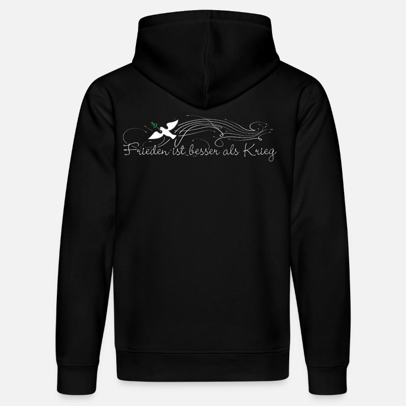 Frieden ist besser als Krieg - Stanley/Stella Unisex Bio-Hoodie DRUMMER  - Schwarz