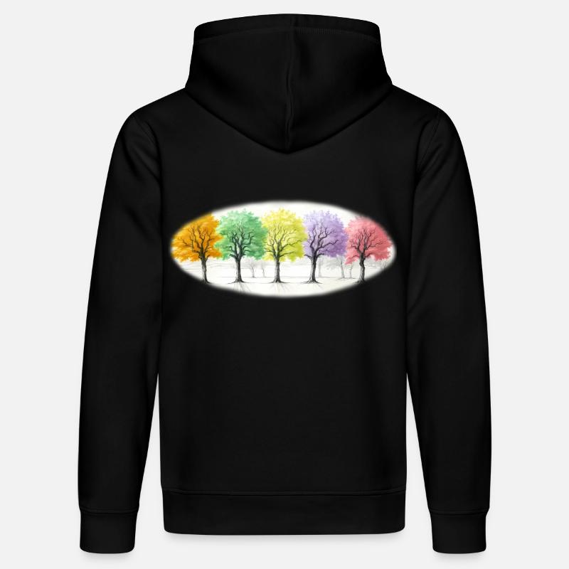 Bunt Bäume Baum Wald - Stanley/Stella Unisex Bio-Hoodie DRUMMER - Schwarz