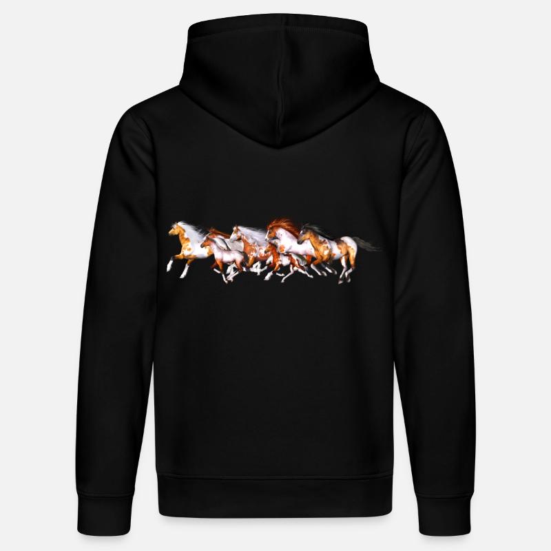 Troupeau de chevaux sauvages - Sweat à capuche bio DRUMMER Stanley/Stella Unisexe - noir