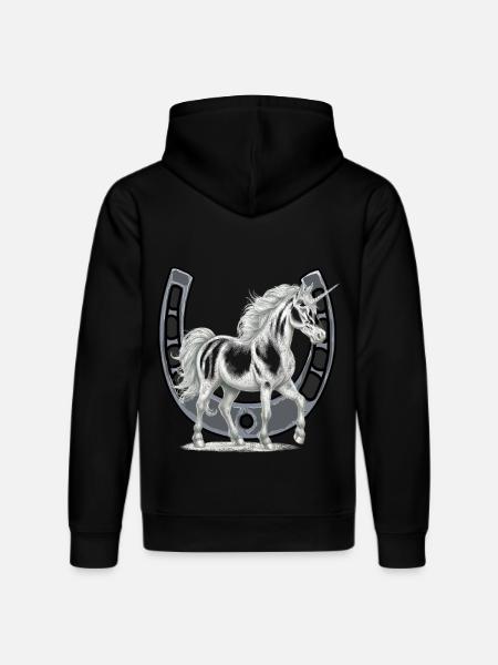 Hoefijzer Eenhoorn Eenhoorns Paard Paarden - Stanley/Stella Uniseks bio-hoodie DRUMMER - zwart