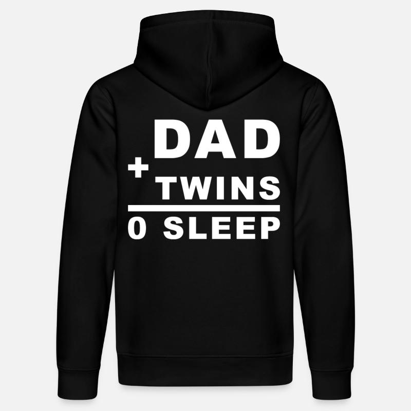 Papa + Jumeaux = 0 Sommeil - Sweat à capuche bio DRUMMER Stanley/Stella Unisexe - noir