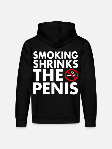 Smoking shrinks the penis - Stanley/Stella DRUMMER Unisex Organic Hoodie - black
