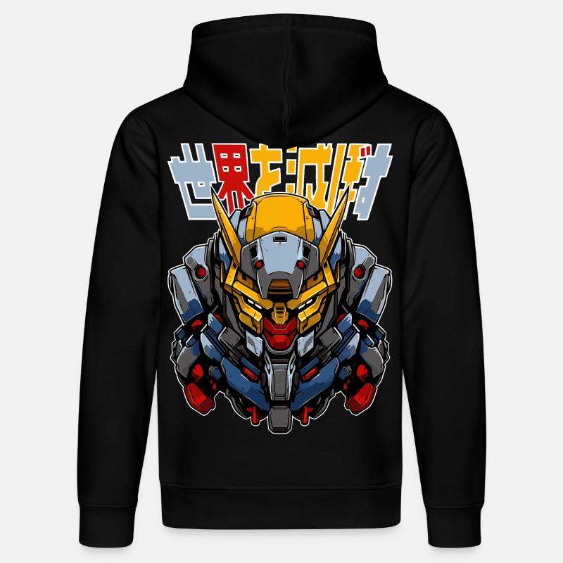 Anime Roboter! - Stanley/Stella Unisex Bio-Hoodie DRUMMER  - Schwarz
