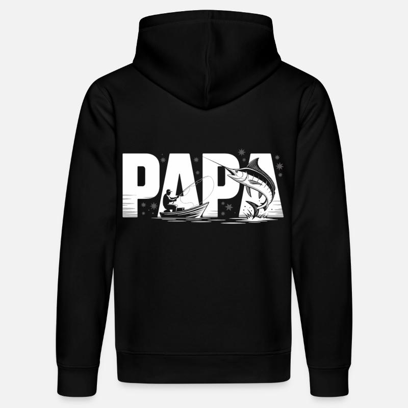 Papa pêche - Sweat à capuche bio DRUMMER Stanley/Stella Unisexe - noir