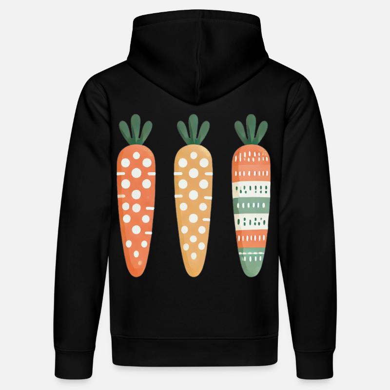 Cute Carrot Pattern Easter Joy - Stanley/Stella DRUMMER Unisex Organic Hoodie - black