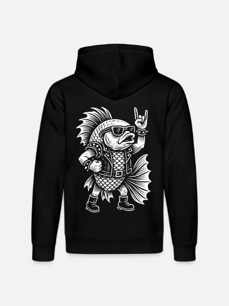 Metal Music Rock Humor Guppy Fish - Stanley/Stella DRUMMER Unisex Organic Hoodie - black