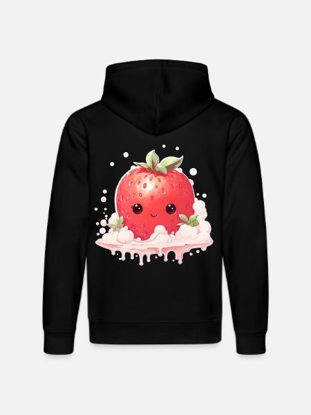 Erdbeere Kawaii - Stanley/Stella Unisex Bio-Hoodie DRUMMER - Schwarz