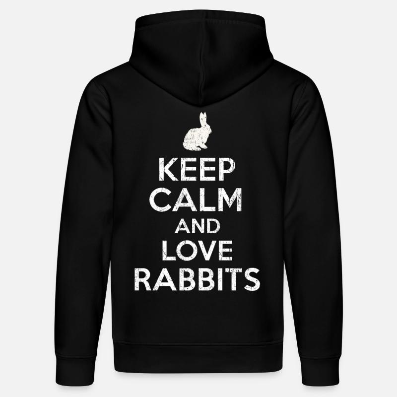 Keep Calm love Rabbits - Stanley/Stella Unisex Bio-Hoodie DRUMMER - Schwarz