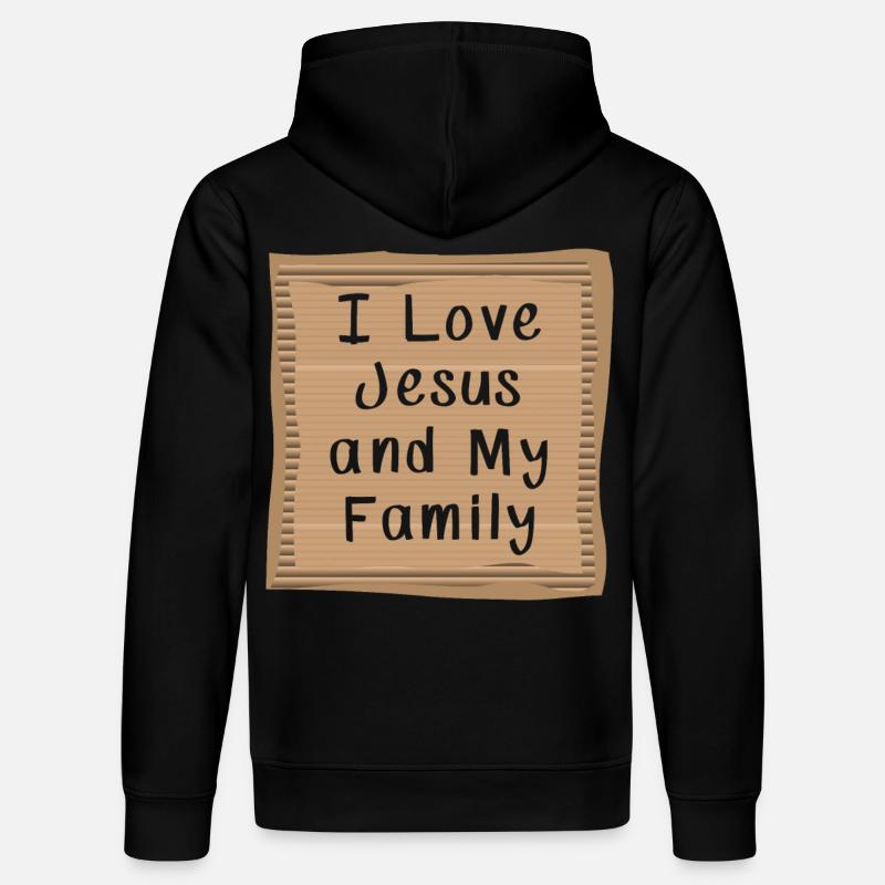 J’aime Jésus et ma famille - Sweat à capuche bio DRUMMER Stanley/Stella Unisexe - noir