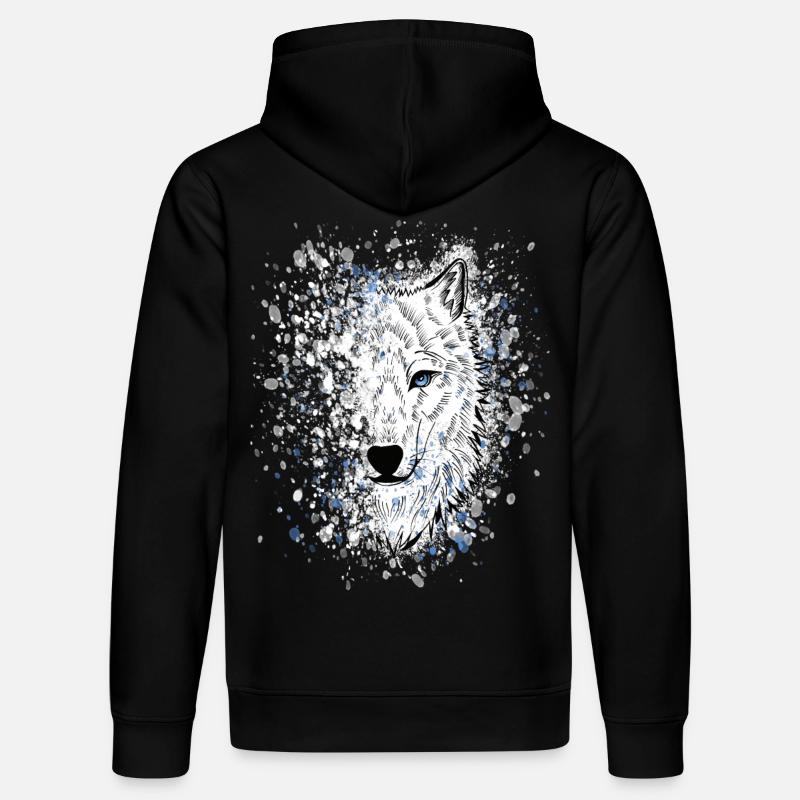 Polar Wolf White Wolf - Stanley/Stella DRUMMER Unisex Organic Hoodie - black