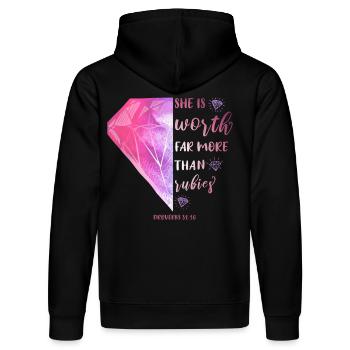 Religiöses Motiv Bibelvers - Stanley/Stella Unisex Bio-Hoodie DRUMMER  - Schwarz - Hinten - Marisol (170cm)