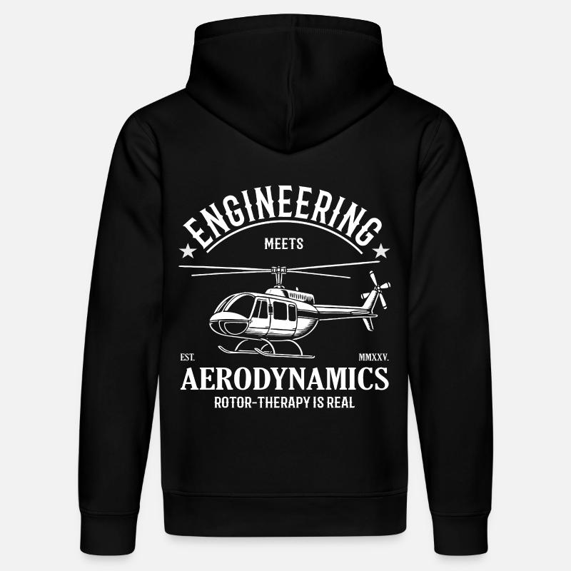 Hubschrauber – Engineering meets Aerodynamics - Stanley/Stella Unisex Bio-Hoodie DRUMMER - Schwarz