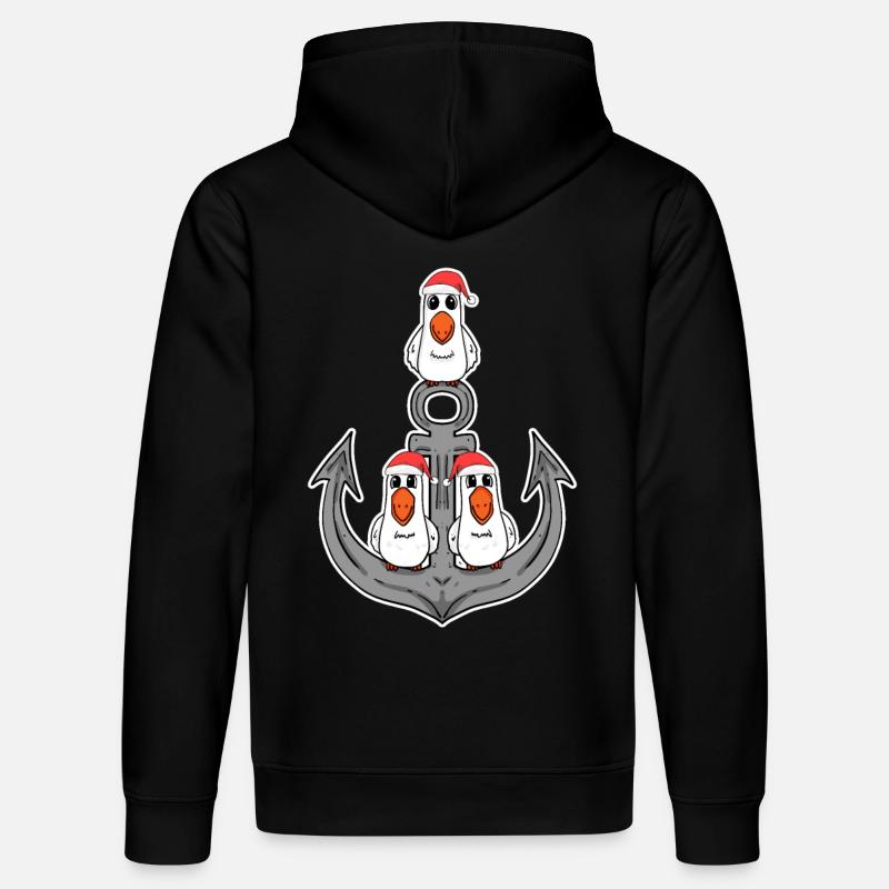 Ancre de mouette Noël - Sweat à capuche bio DRUMMER Stanley/Stella Unisexe - noir
