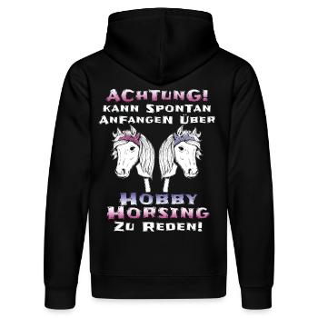 Hobby Horsing Hobby Horse - Stanley/Stella Unisex Bio-Hoodie DRUMMER  - Schwarz - Hinten - Marisol (170cm)