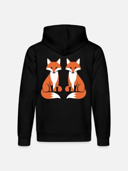 Two Foxes Fox Artistic Design - Stanley/Stella DRUMMER Unisex Organic Hoodie - black