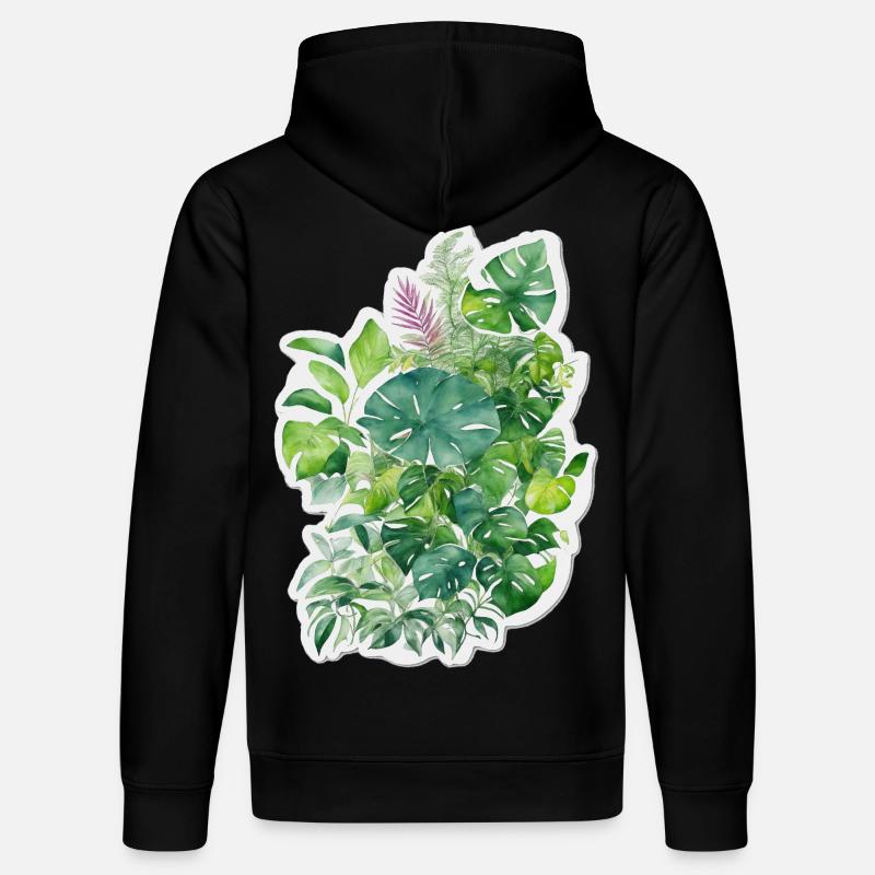 Feuilles de jungle - Sweat à capuche bio DRUMMER Stanley/Stella Unisexe - noir