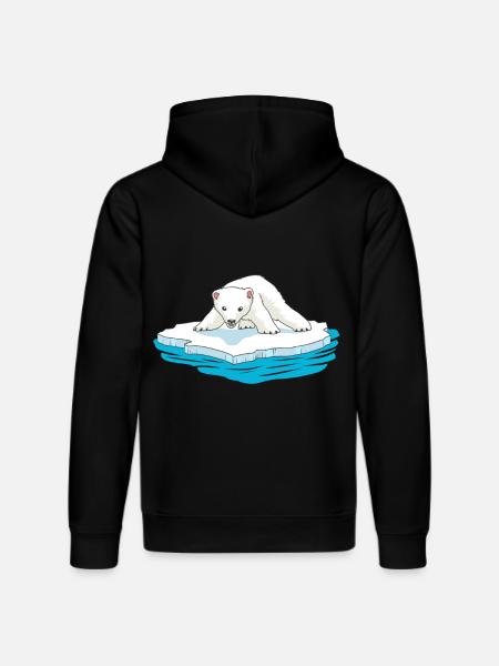 Eisbär Eisbären Bären Tiere Bär Kinder Baby - Stanley/Stella Unisex Bio-Hoodie DRUMMER - Schwarz