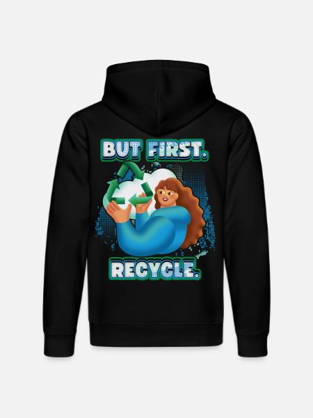 Recycle, recycle, environmental protection slogan - Stanley/Stella DRUMMER Unisex Organic Hoodie - black