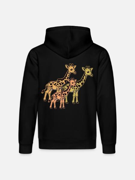 Żyrafa Afryka Safari Żyrafy - Ekologiczna bluza z kapturem typu unisex Stanley/Stella DRUMMER  - czarny