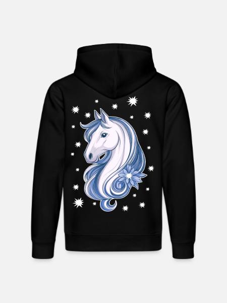 Pferd mit Sternen - Stanley/Stella Unisex Bio-Hoodie DRUMMER  - Schwarz