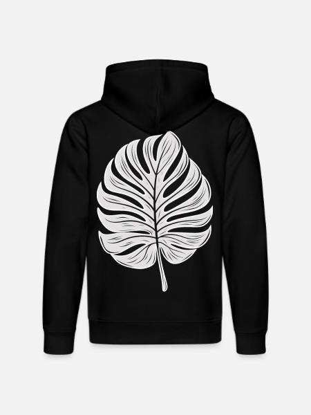Cool Monstera Leaf, Plants Motif - Stanley/Stella DRUMMER Unisex Organic Hoodie - black