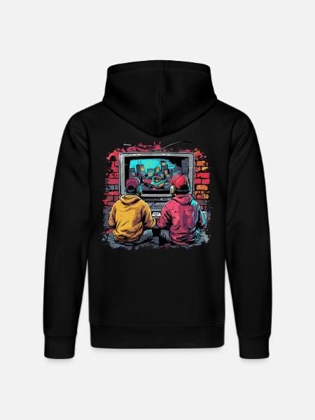 Retro Brothers Gambling - Stanley/Stella DRUMMER Unisex Organic Hoodie - black