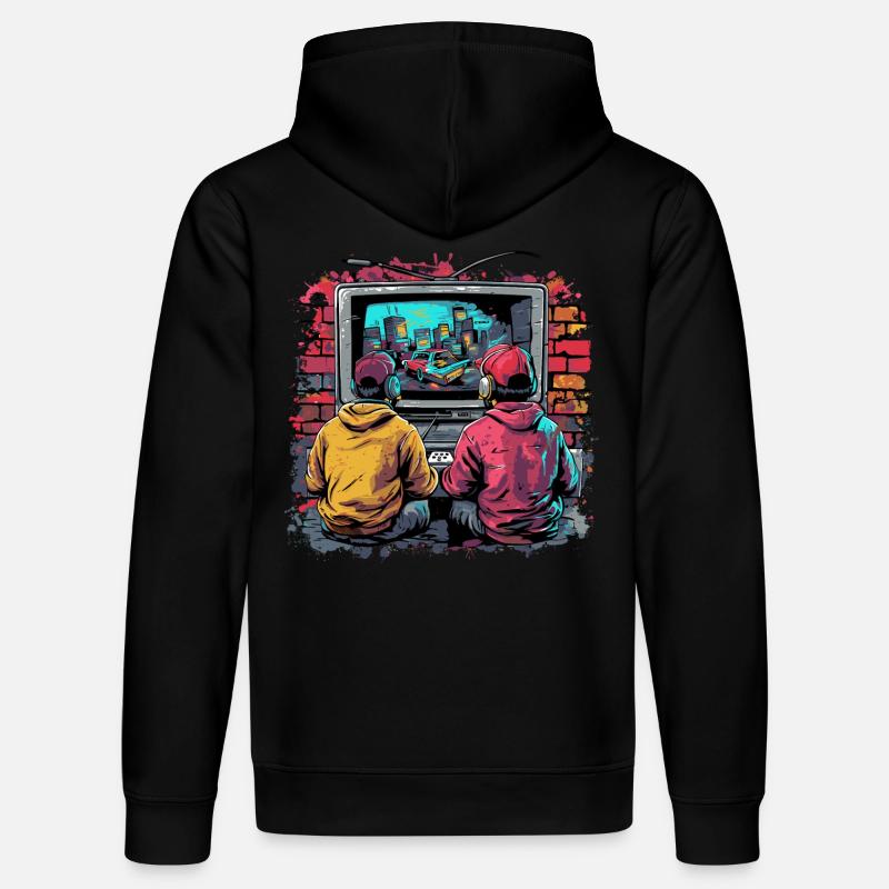 Retro Brothers Jeux d’argent - Sweat à capuche bio DRUMMER Stanley/Stella Unisexe - noir