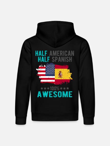 Half American Half Spanish - Stanley/Stella DRUMMER Unisex Organic Hoodie - black