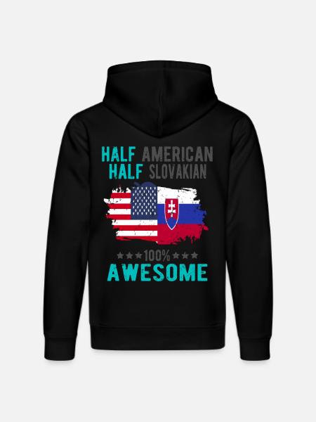Half American Half Slovak - Stanley/Stella DRUMMER Unisex Organic Hoodie - black