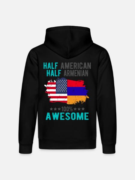 Half American Half Armenian - Stanley/Stella DRUMMER Unisex Organic Hoodie - black