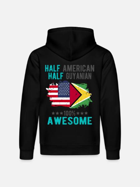 Half American Half Guyanese - Stanley/Stella DRUMMER Unisex Organic Hoodie - black