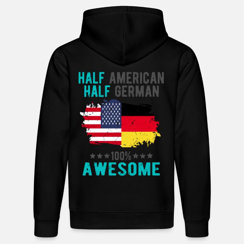 Halb Amerikaner Halb Deutscher - Stanley/Stella Unisex Bio-Hoodie DRUMMER  - Schwarz