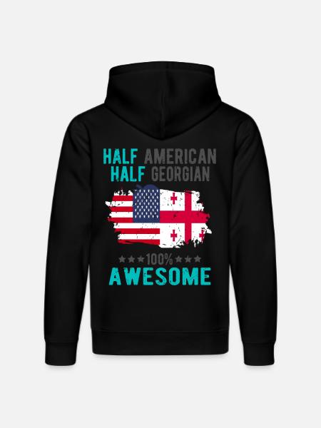 Half American Half Georgian - Stanley/Stella DRUMMER Unisex Organic Hoodie - black