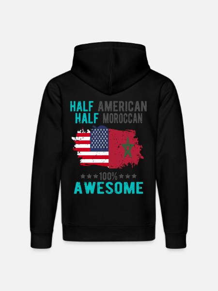 Half American Half Moroccan - Stanley/Stella DRUMMER Unisex Organic Hoodie - black