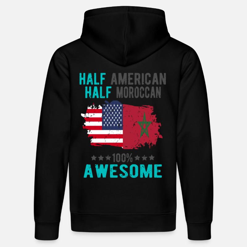 Half American Half Moroccan - Stanley/Stella DRUMMER Unisex Organic Hoodie - black