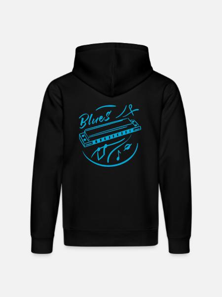 Blues music harmonica - Stanley/Stella DRUMMER Unisex Organic Hoodie - black