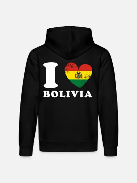 I love Bolivia - Stanley/Stella DRUMMER Unisex Organic Hoodie - black