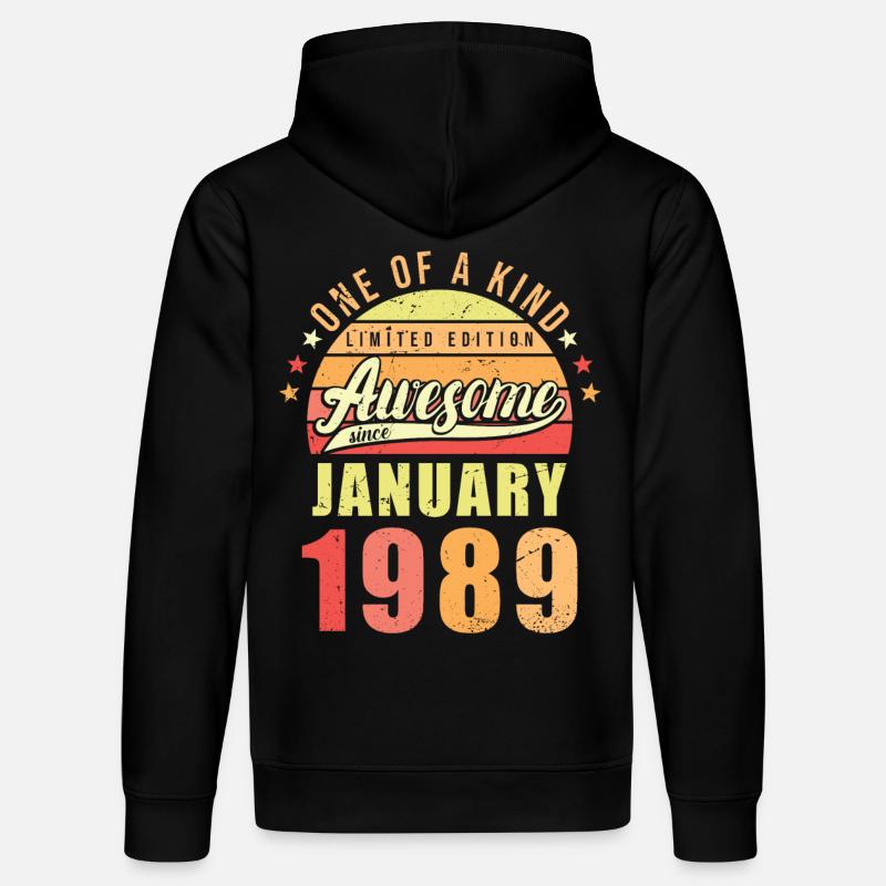 Anniversaire Janvier 1989 - Sweat à capuche bio DRUMMER Stanley/Stella Unisexe - noir