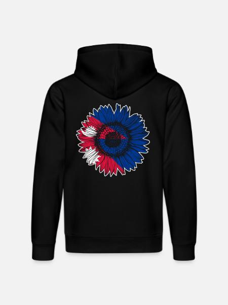 Nepal Flag Sunflower - Stanley/Stella DRUMMER Unisex Organic Hoodie - black