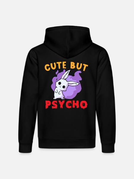 Cute but Psycho Hase Goth - Stanley/Stella DRUMMER Unisex Organic Hoodie - black